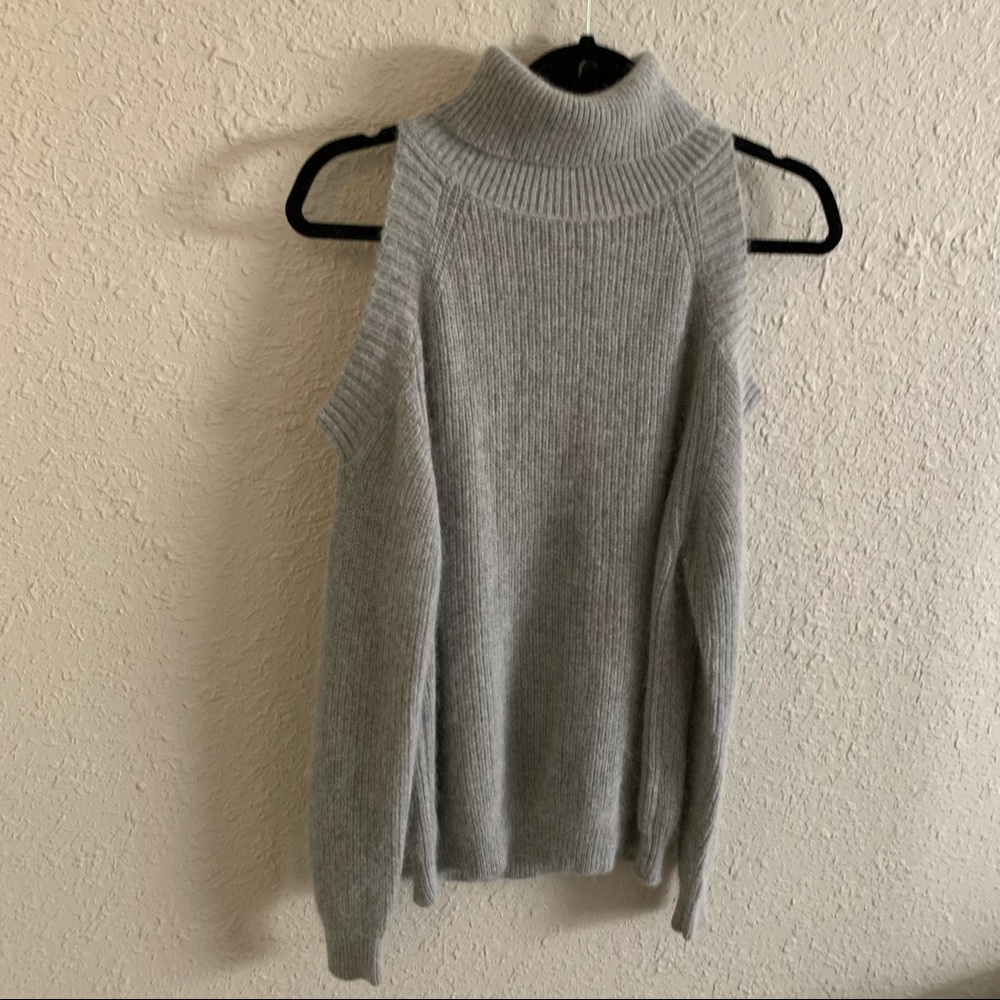 Open shoulder turtleneck sweater!